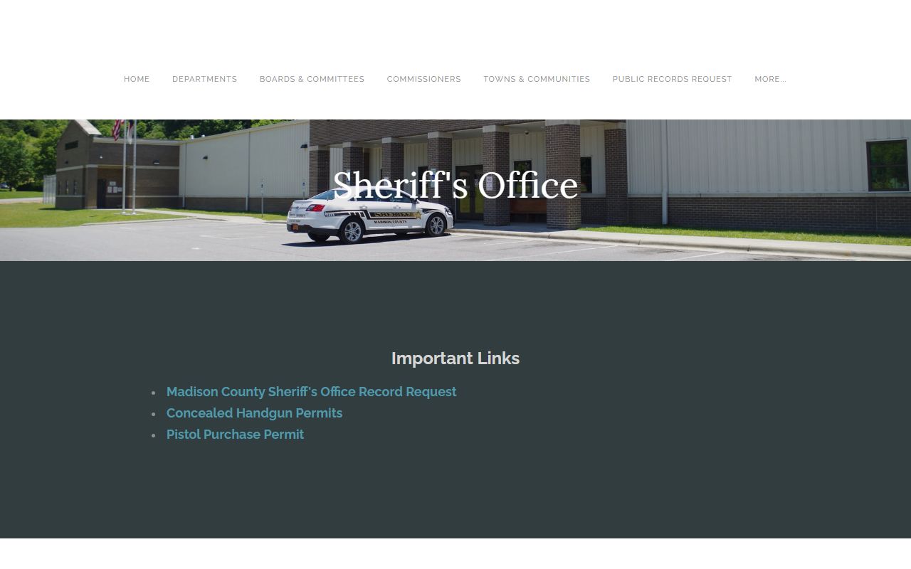 Madison County District Court sheriff office records connection