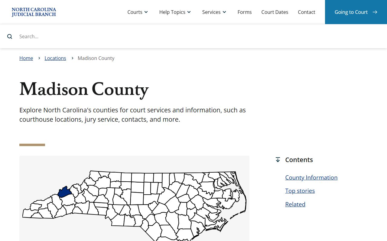 Madison County court records location page