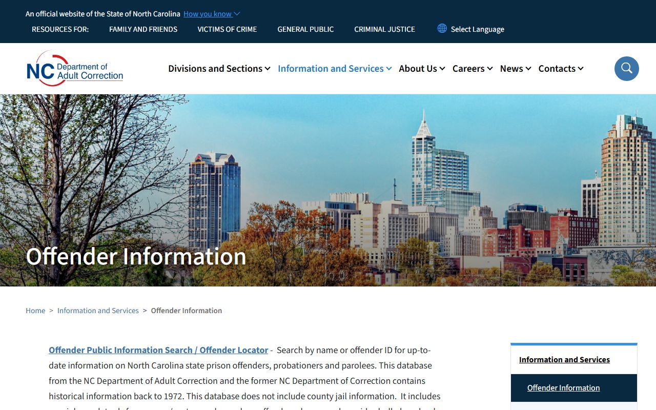 Madison County inmate search NC DAC offender records